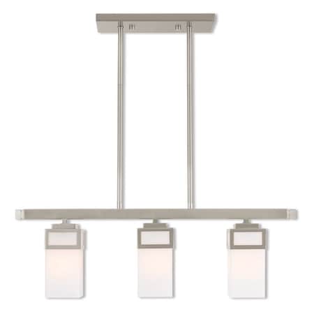 Livex Lighting Harding 3 Light Brushed Nickel Linear Chandelier 40193-91
